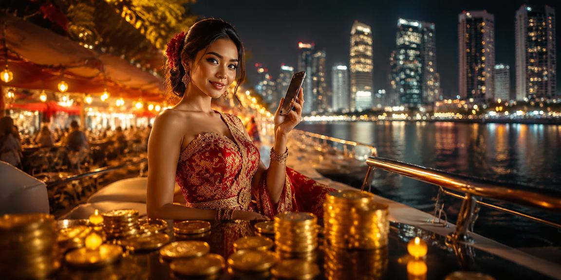 Permainan kartu di pasar malam Vietnam dengan suasana hidup